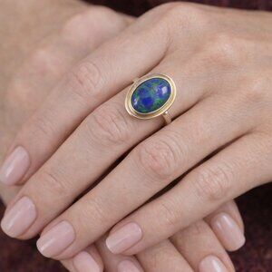 925 Sterling Silver Blue Stone Ring